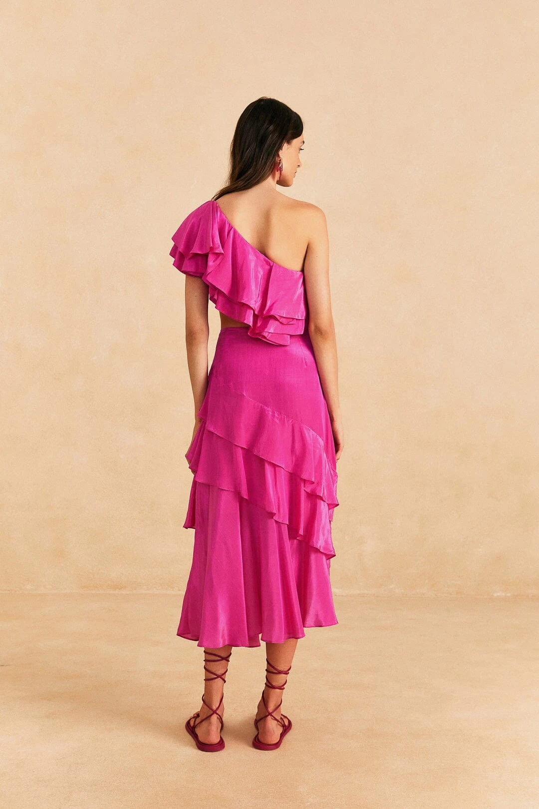 Farm Rio Dark Pink Marocaine Ruffle Skirt 6 Farm Rio Dark Pink Marocaine Ruffle Skirt - Image 4