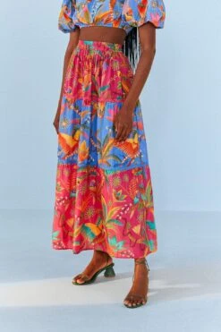 Farm Rio Macaw Party Mix Maxi Skirt 10 Farm Rio Macaw Party Mix Maxi Skirt -Farm Rio Store 313623 03