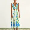 Farm Rio Off-White Romantic Garden Midi Dress -Farm Rio Store 313630 01