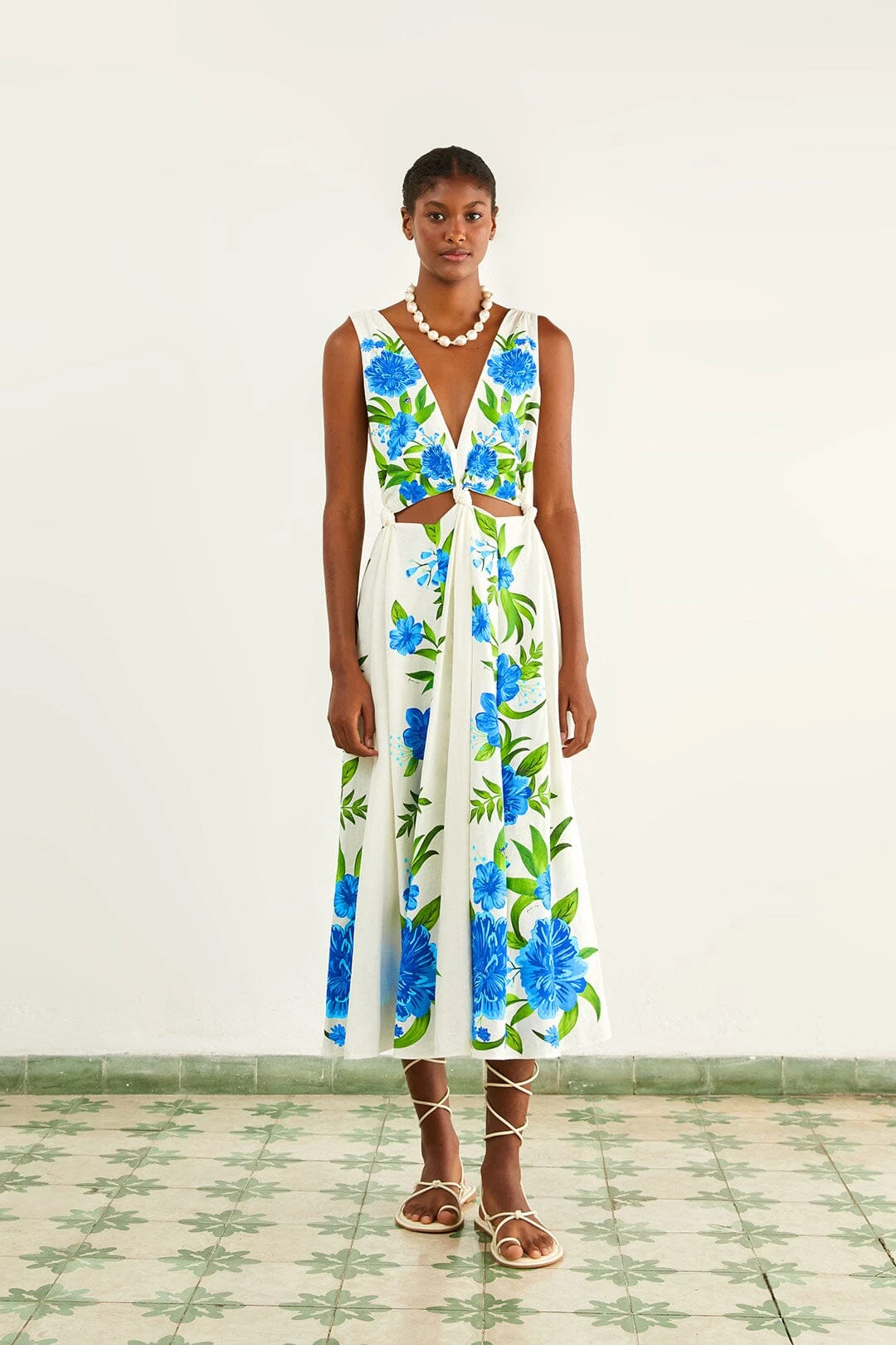 Farm Rio Off-White Romantic Garden Midi Dress 3 Farm Rio Off-White Romantic Garden Midi Dress