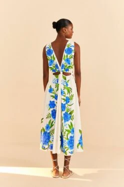 Farm Rio Off-White Romantic Garden Midi Dress 9 Farm Rio Off-White Romantic Garden Midi Dress -Farm Rio Store 313630 03