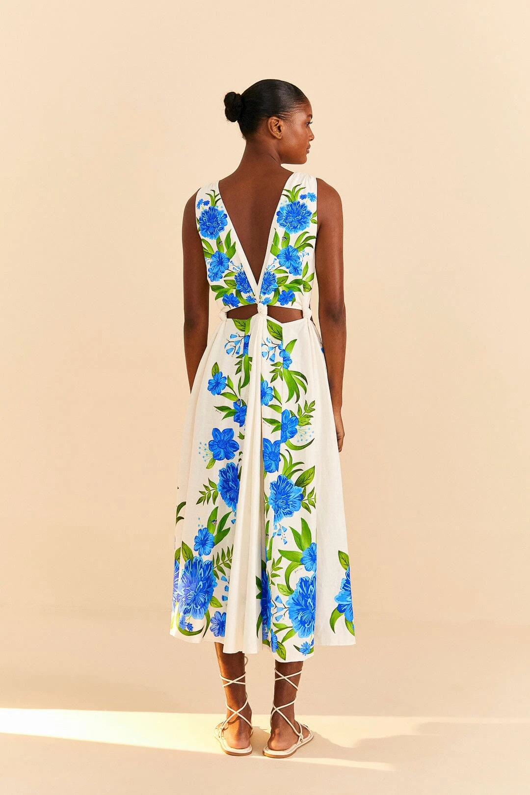 Farm Rio Off-White Romantic Garden Midi Dress 5 Farm Rio Off-White Romantic Garden Midi Dress - Image 3