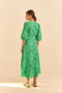 Farm Rio Green Richelieu Midi Dress -Farm Rio Store 313648 04