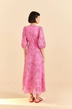 Farm Rio Pink Richelieu Midi Dress -Farm Rio Store 313649 04