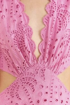 Farm Rio Pink Richelieu Midi Dress -Farm Rio Store 313649 05