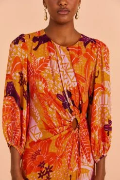 Farm Rio Beige Jungle Panther Lenzing™ Ecovero™ Viscose Midi Dress 11 Farm Rio Beige Jungle Panther Lenzing™ Ecovero™ Viscose Midi Dress -Farm Rio Store 313673 03