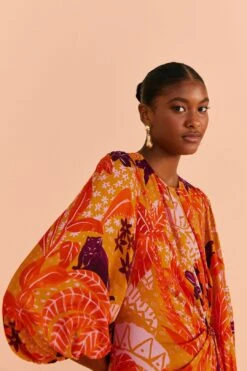 Farm Rio Beige Jungle Panther Lenzing™ Ecovero™ Viscose Midi Dress 12 Farm Rio Beige Jungle Panther Lenzing™ Ecovero™ Viscose Midi Dress -Farm Rio Store 313673 04