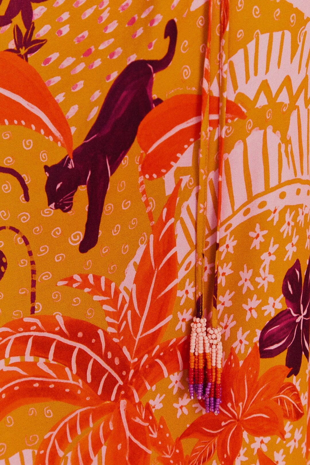 Farm Rio Beige Jungle Panther Lenzing™ Ecovero™ Viscose Midi Dress 8 Farm Rio Beige Jungle Panther Lenzing™ Ecovero™ Viscose Midi Dress - Image 6