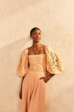 Farm Rio Dark Sand Lace Blouse 10 Farm Rio Dark Sand Lace Blouse -Farm Rio Store 313679 03