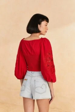 Farm Rio Red Lace Blouse -Farm Rio Store 313682 04
