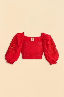 Farm Rio Red Lace Blouse -Farm Rio Store 313682 06