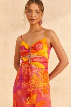 Farm Rio Summer Garden Ombre Lenzing™ Ecovero™ Viscose Midi Dress -Farm Rio Store 313684 03