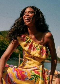 Farm Rio Summer Forest Yellow Parioca Blouse