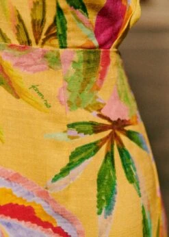 Farm Rio Summer Forest Yellow Burna Midi Dress 14 Farm Rio Summer Forest Yellow Burna Midi Dress -Farm Rio Store 313793 06