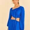 Farm Rio Blue Viscose Satin Midi Dress 1 Farm Rio Blue Viscose Satin Midi Dress -Farm Rio Store 313815 03