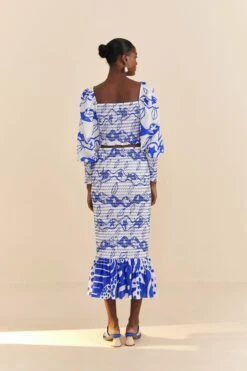 Farm Rio Off-White Pitta Waves Smocked Blouse 11 Farm Rio Off-White Pitta Waves Smocked Blouse -Farm Rio Store 314085 04