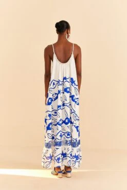 Farm Rio Off-White Pitta Waves Sleeveless Maxi Dress 11 Farm Rio Off-White Pitta Waves Sleeveless Maxi Dress -Farm Rio Store 314086 04