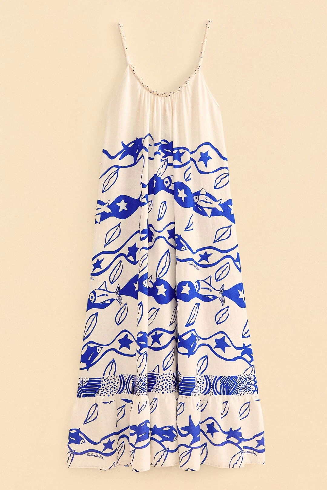 Farm Rio Off-White Pitta Waves Sleeveless Maxi Dress 8 Farm Rio Off-White Pitta Waves Sleeveless Maxi Dress - Image 6