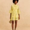 Farm Rio Light Yellow Palm Tree Mini Dress 2 Farm Rio Light Yellow Palm Tree Mini Dress -Farm Rio Store 314107 01