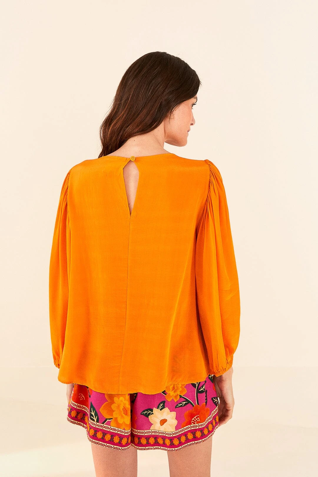 Farm Rio Orange Lace Blouse 6 Farm Rio Orange Lace Blouse - Image 4