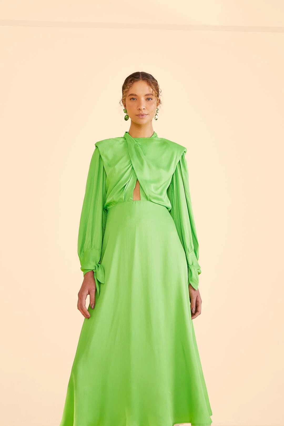 Farm Rio Lime Shoulder Pads Maxi Dress 3 Farm Rio Lime Shoulder Pads Maxi Dress