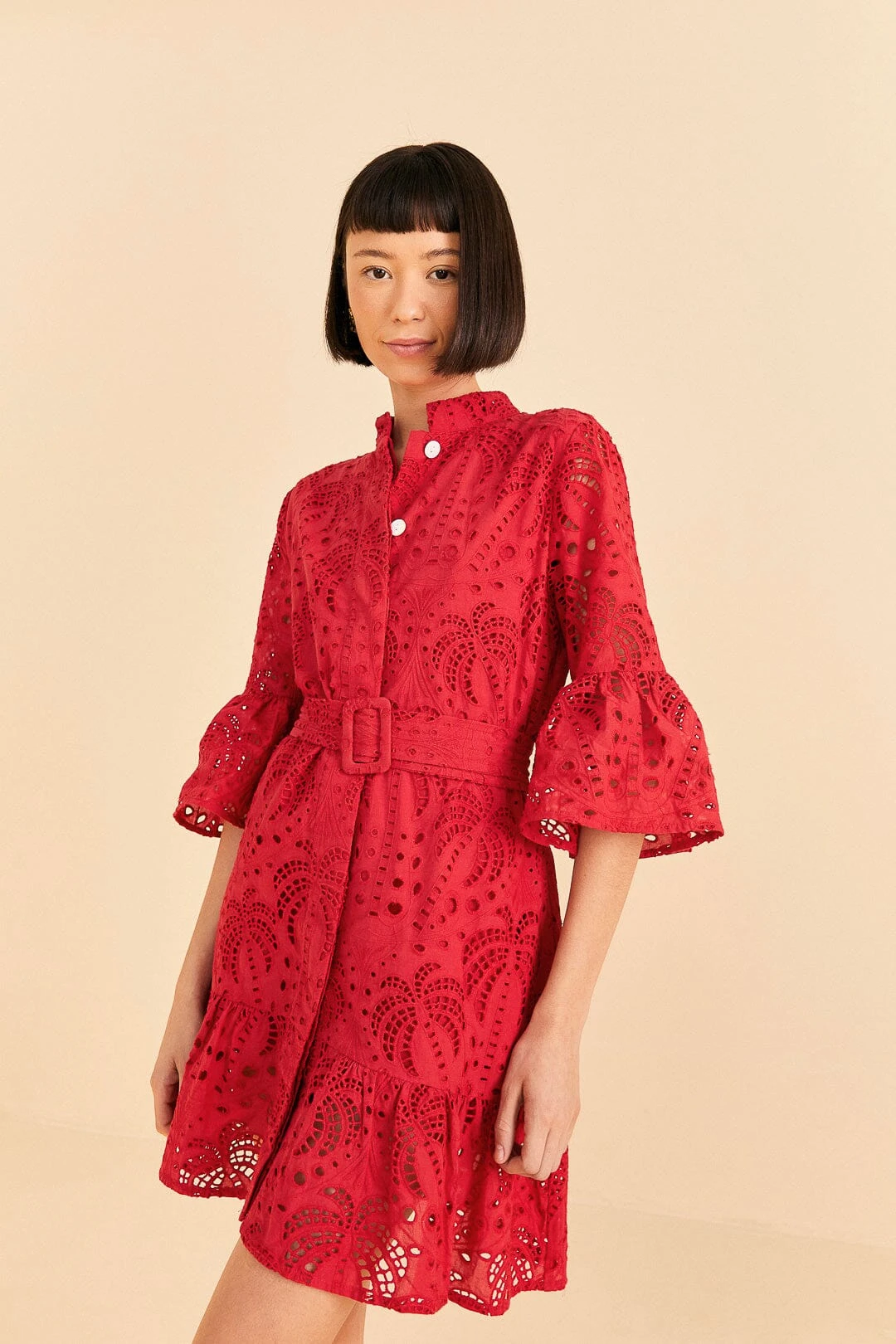 Farm Rio Red Palm Tree Mini Dress 3 Farm Rio Red Palm Tree Mini Dress - Image 2