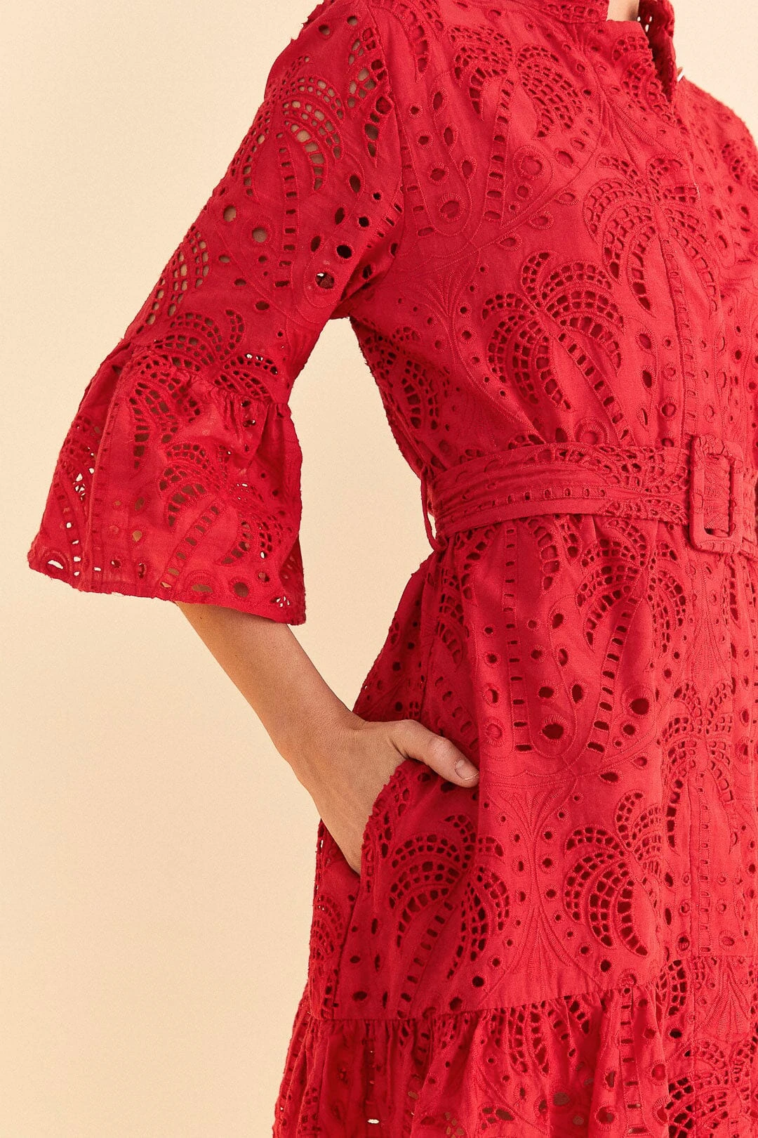 Farm Rio Red Palm Tree Mini Dress 4 Farm Rio Red Palm Tree Mini Dress - Image 3