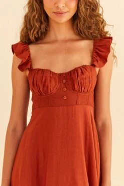 Farm Rio Brown Sleeveless Maxi Dress -Farm Rio Store 314507 03