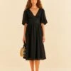 Farm Rio Black Short Sleeves Midi Dress 2 Farm Rio Black Short Sleeves Midi Dress -Farm Rio Store 314512 01