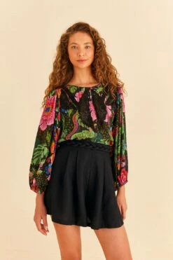 Farm Rio Black Shorts