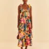 Farm Rio Yellow Painted Flowers Layered Maxi Dress 2 Farm Rio Yellow Painted Flowers Layered Maxi Dress -Farm Rio Store 314752 02