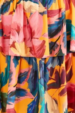 Farm Rio Yellow Painted Flowers Layered Maxi Dress 14 Farm Rio Yellow Painted Flowers Layered Maxi Dress -Farm Rio Store 314752 06