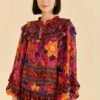 Farm Rio Pink Tropical Tapestry Long Sleeve Blouse 1 Farm Rio Pink Tropical Tapestry Long Sleeve Blouse -Farm Rio Store 315105 01