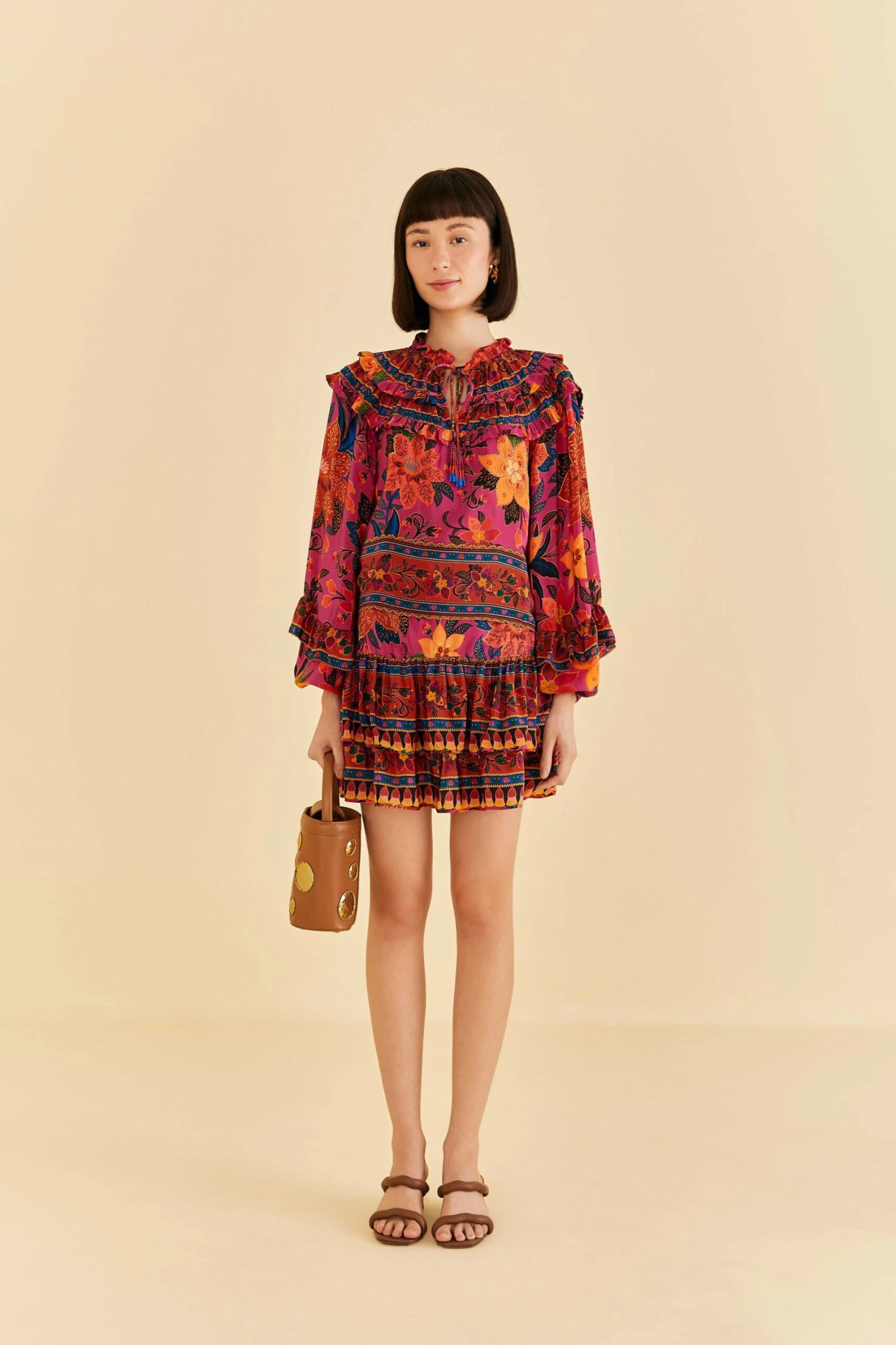 Farm Rio Pink Tropical Tapestry Long Sleeve Blouse 4 Farm Rio Pink Tropical Tapestry Long Sleeve Blouse - Image 2