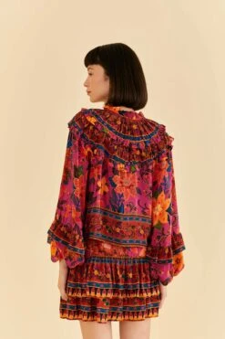 Farm Rio Pink Tropical Tapestry Long Sleeve Blouse 12 Farm Rio Pink Tropical Tapestry Long Sleeve Blouse -Farm Rio Store 315105 04