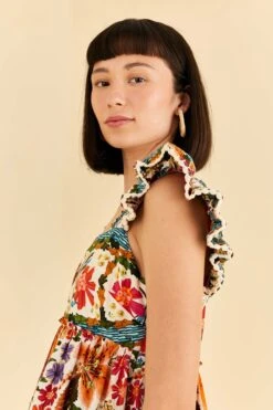 Farm Rio Off-White Tropical Yard Sleeveless Mini Dress -Farm Rio Store 315948 04