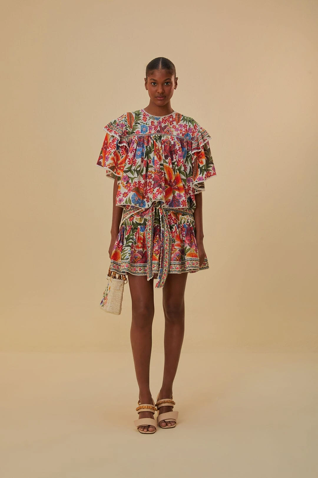 Farm Rio Off-White Tropical Yard Mini Skirt 3 Farm Rio Off-White Tropical Yard Mini Skirt