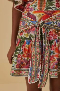 Farm Rio Off-White Tropical Yard Mini Skirt 9 Farm Rio Off-White Tropical Yard Mini Skirt -Farm Rio Store 315950 03