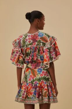 Farm Rio Off-White Tropical Yard Mini Skirt 10 Farm Rio Off-White Tropical Yard Mini Skirt -Farm Rio Store 315950 04