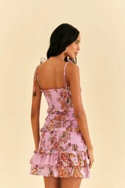 Farm Rio Lilac Floral Monkey Smocked Mini Dress 10 Farm Rio Lilac Floral Monkey Smocked Mini Dress -Farm Rio Store 315956 04