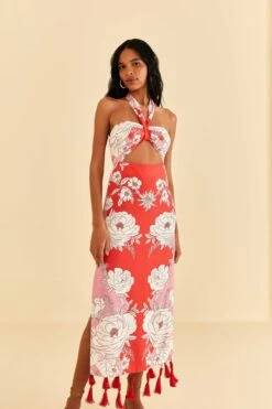 Farm Rio Pink Soft Garden Halter Neck Midi Dress 10 Farm Rio Pink Soft Garden Halter Neck Midi Dress -Farm Rio Store 315958 04
