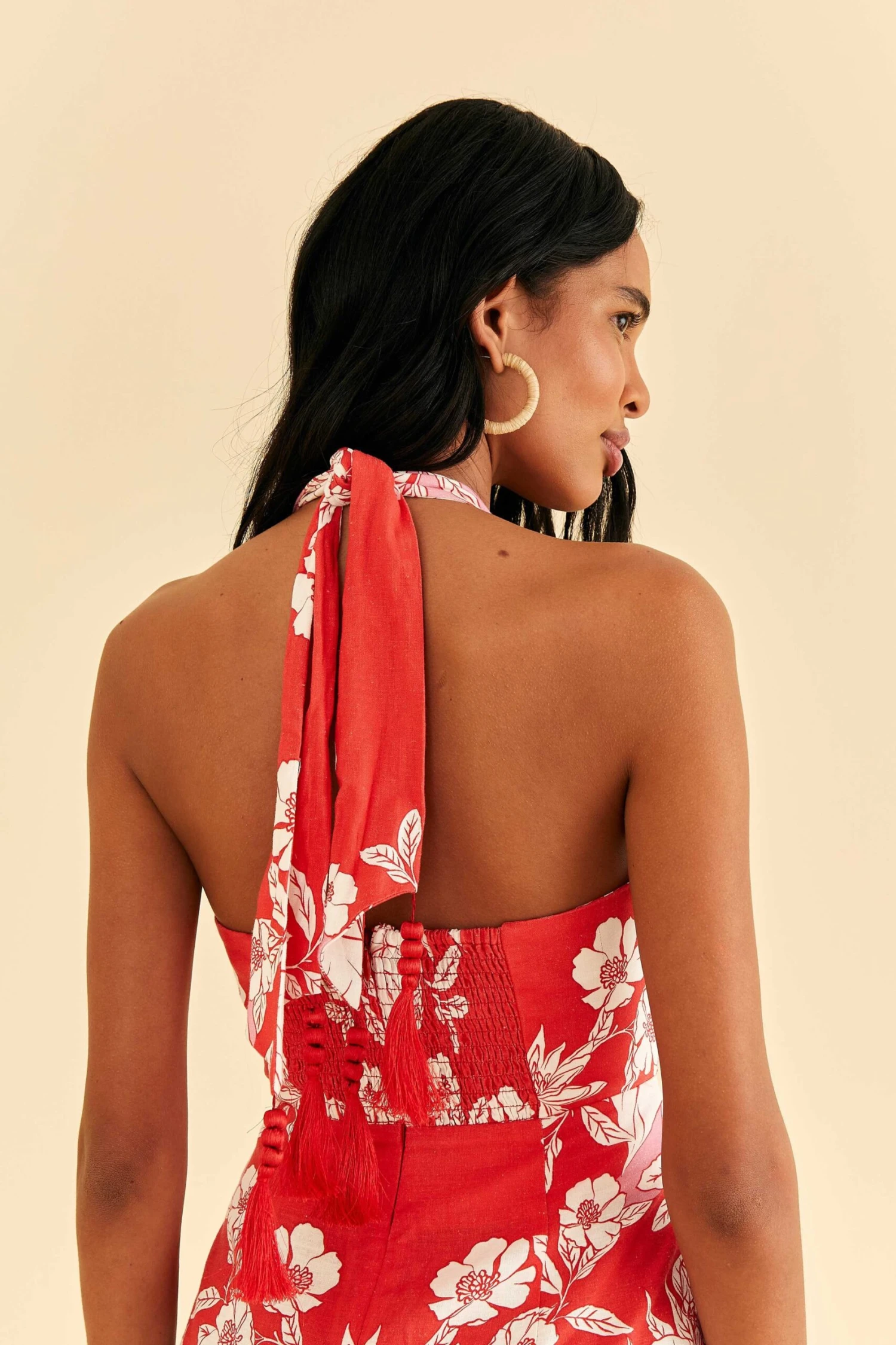 Farm Rio Pink Soft Garden Halter Neck Midi Dress 7 Farm Rio Pink Soft Garden Halter Neck Midi Dress - Image 5