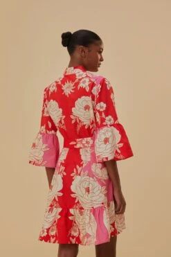 Farm Rio Pink Soft Garden Short Sleeve Mini Dress -Farm Rio Store 315959 05