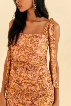 Farm Rio Light Pink Star Fruit Midi Dress -Farm Rio Store 316415 03