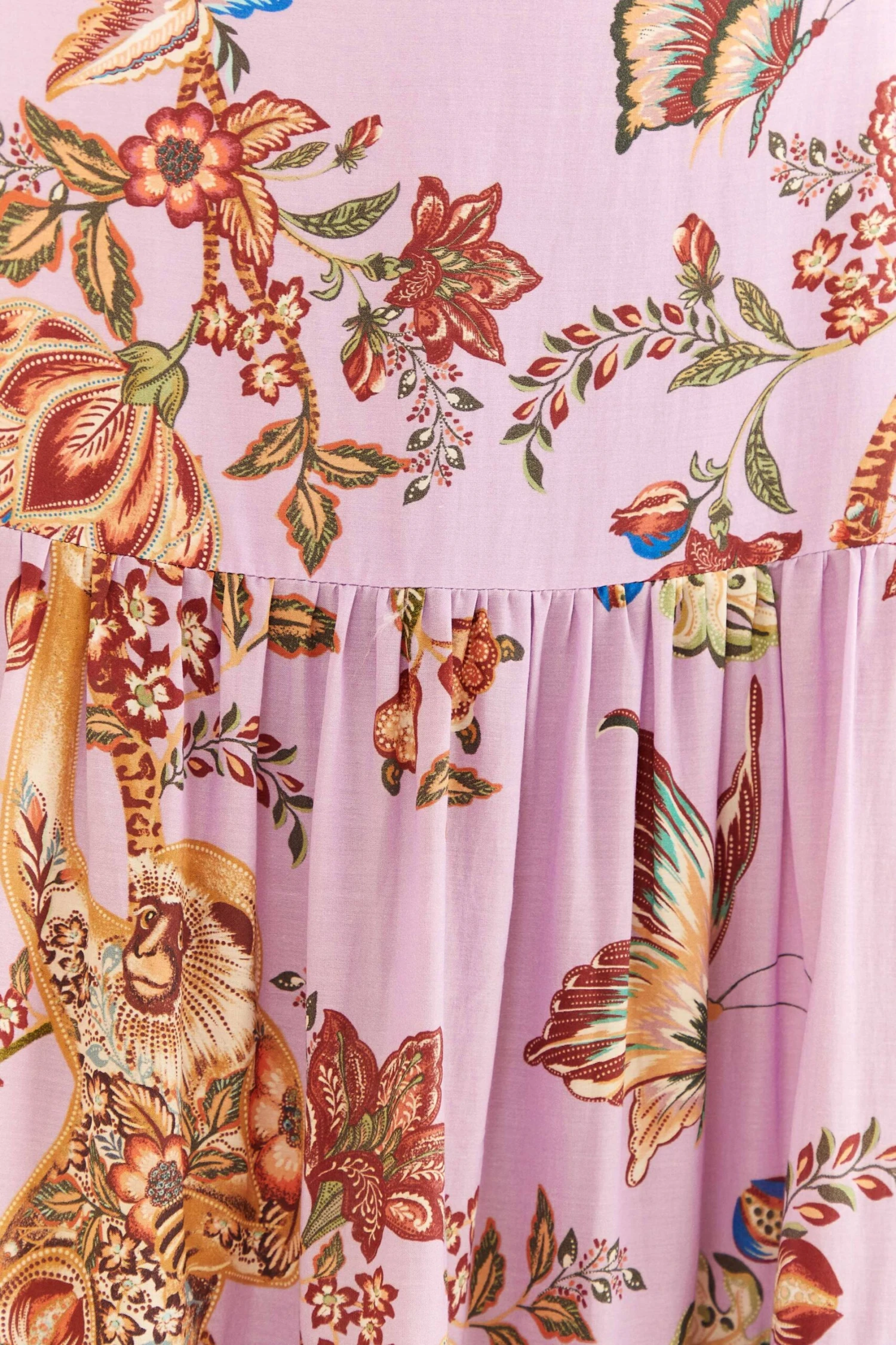 Farm Rio Lilac Floral Monkey Short Sleeve Maxi Dress 8 Farm Rio Lilac Floral Monkey Short Sleeve Maxi Dress - Image 6