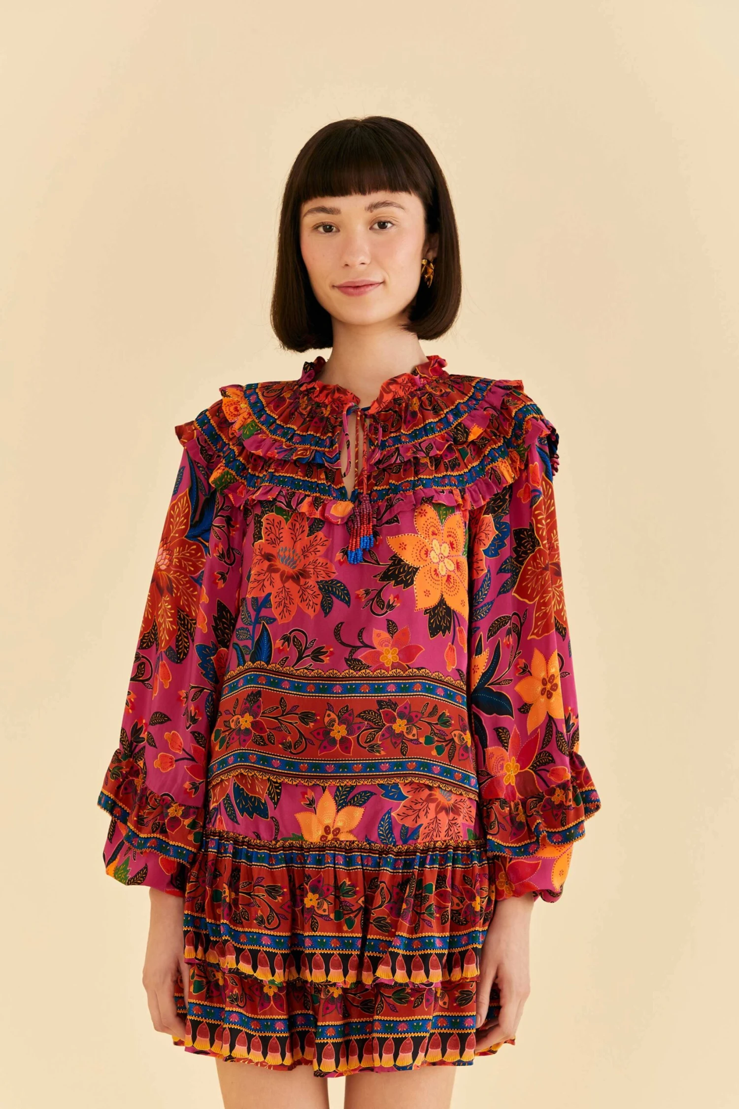 Farm Rio Pink Tropical Tapestry Mini Skirt 4 Farm Rio Pink Tropical Tapestry Mini Skirt - Image 2