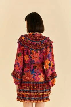 Farm Rio Pink Tropical Tapestry Mini Skirt 10 Farm Rio Pink Tropical Tapestry Mini Skirt -Farm Rio Store 318099 04