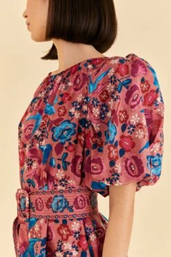 Farm Rio Blush Floral Birds Mini Dress 10 Farm Rio Blush Floral Birds Mini Dress -Farm Rio Store 318135 03