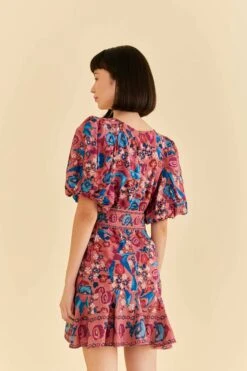 Farm Rio Blush Floral Birds Mini Dress 11 Farm Rio Blush Floral Birds Mini Dress -Farm Rio Store 318135 04