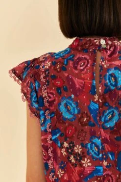 Farm Rio Blush Floral Birds Sleeveless Blouse 10 Farm Rio Blush Floral Birds Sleeveless Blouse -Farm Rio Store 318136 04